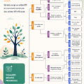 Un graphique illustrant un arbre KPI, montrant la hiérarchie des indicateurs de performance.