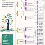 Un graphique illustrant un arbre KPI, montrant la hiérarchie des indicateurs de performance.
