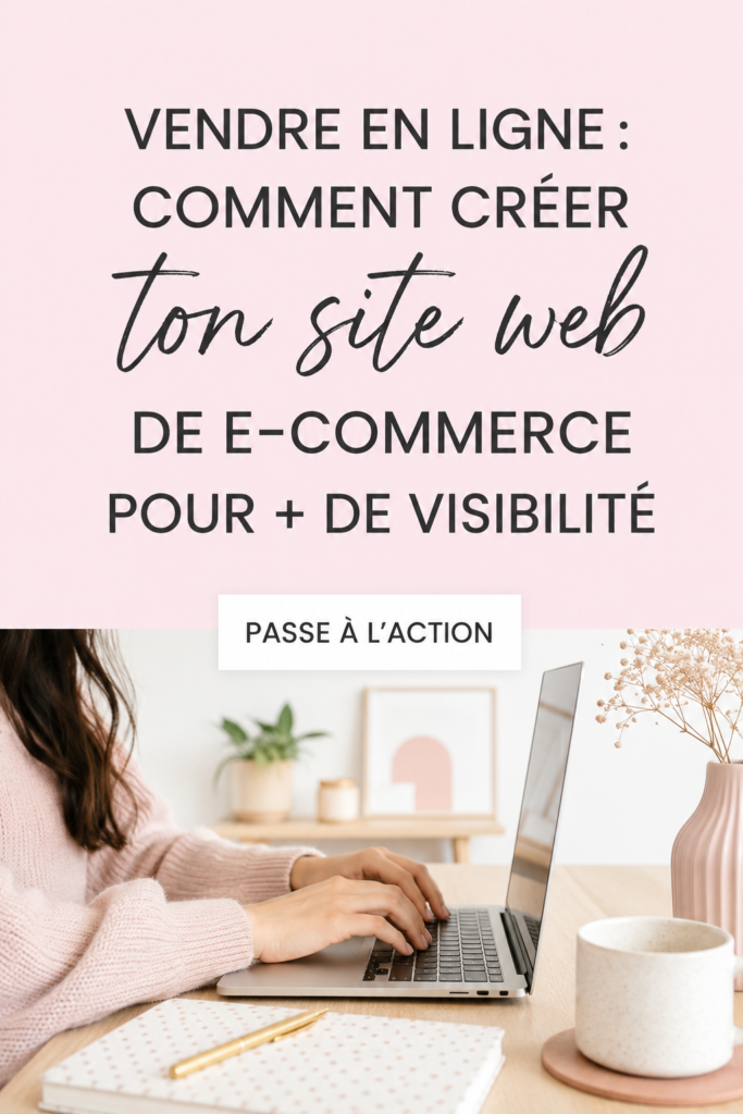 Femme travaillant sur la création de son site e-commerce