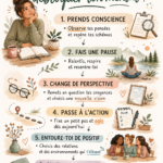 Femme méditant sur une plage pour débloquer son mental.