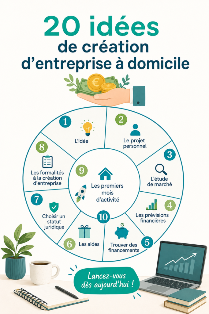 Un bureau à domicile accueillant, avec des éléments de créativité