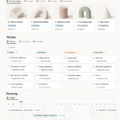 Capture d'écran d'un modèle de gestion de projet dans Notion.