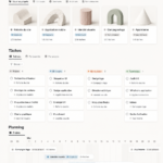 Capture d'écran d'un modèle de gestion de projet dans Notion.