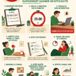Femme travaillant efficacement avec une méthode Pomodoro
