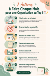 Femme travaillant sur son agenda pour une organisation mensuelle efficace.