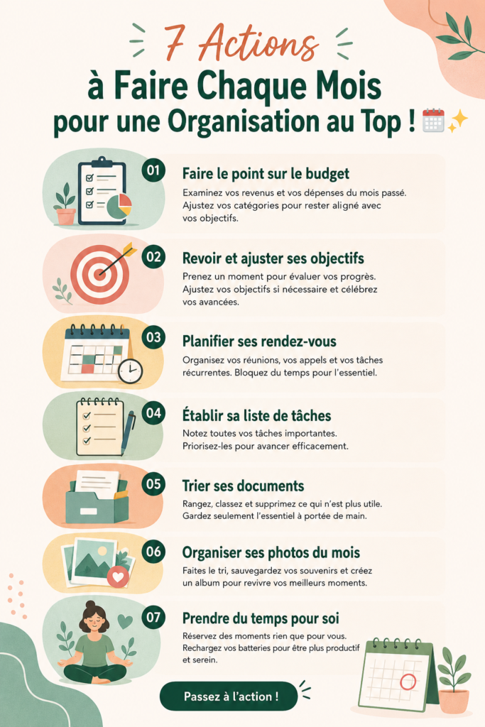 Femme travaillant sur son agenda pour une organisation mensuelle efficace.