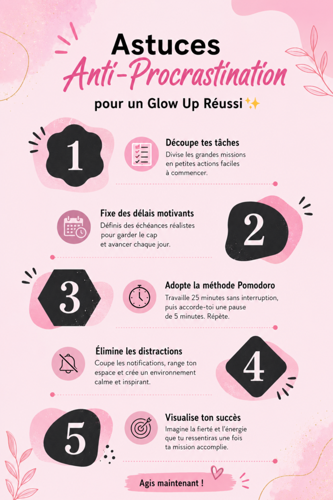 Une femme souriante en train de planifier ses tâches pour un glow up réussi.