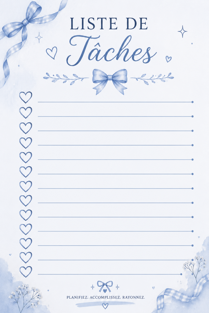 Un carnet ouvert avec une liste de tâches colorée et inspirante sur une table en bois