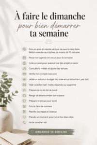 Un dimanche paisible avec une tasse de thé et un planner