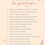Une liste inspirante d'activités de printemps sur un fond floral lumineux.