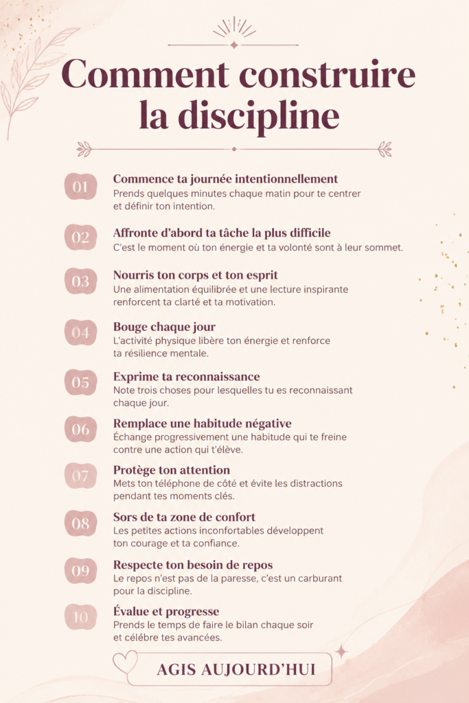 Femme réfléchissant sur les moyens de renforcer sa discipline personnelle