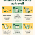 Femme au travail, concentrée et efficace dans son bureau