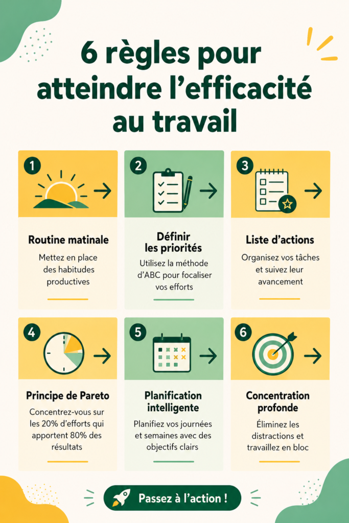 Femme au travail, concentrée et efficace dans son bureau