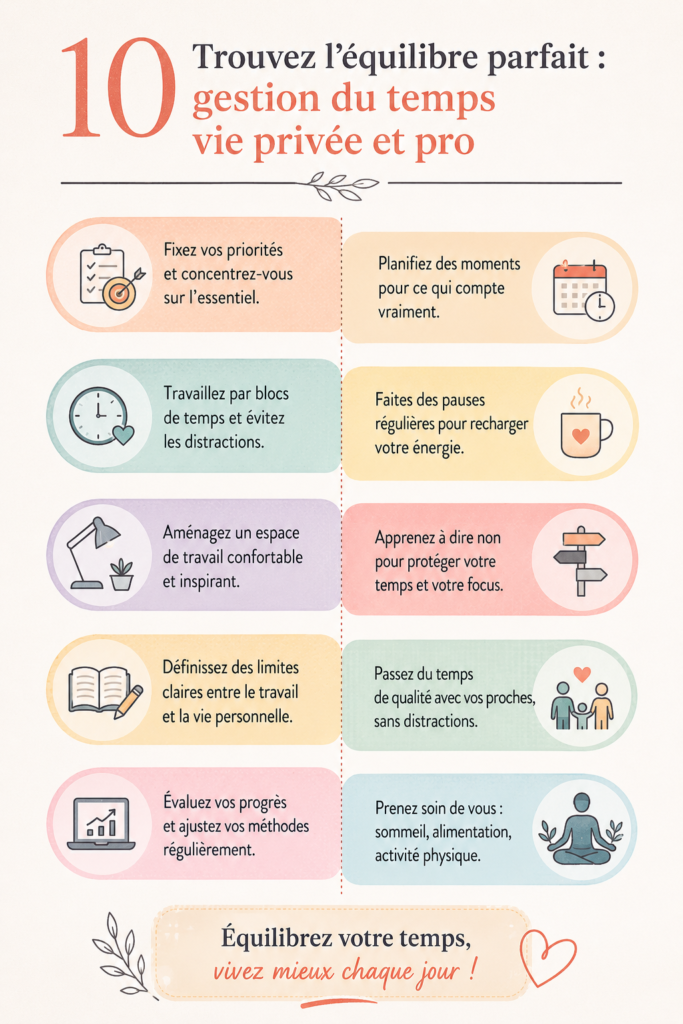 Femme dans un bureau équilibrant travail et vie personnelle