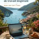 Espace de travail inspirant avec vue sur l'eau