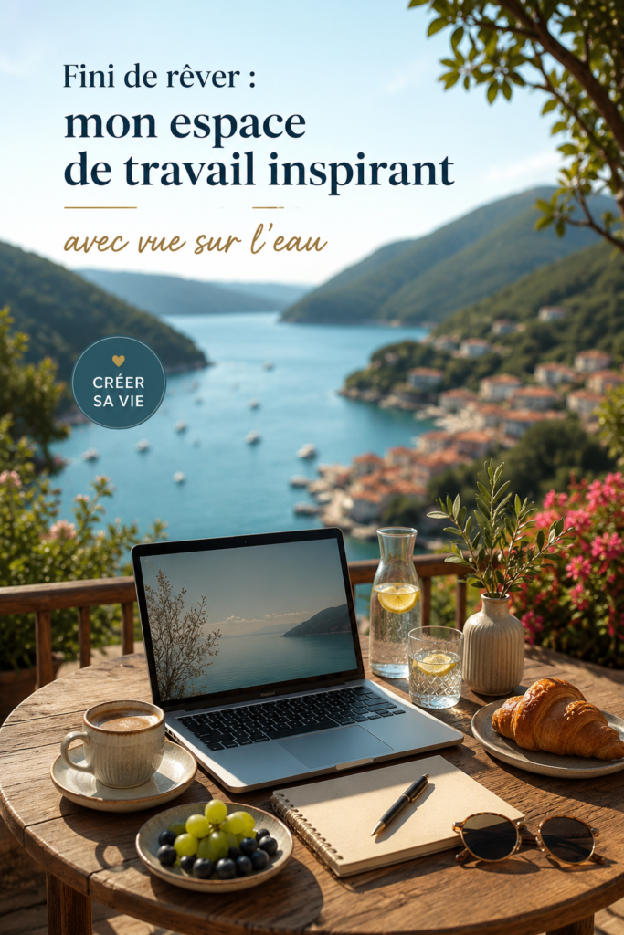 Espace de travail inspirant avec vue sur l'eau
