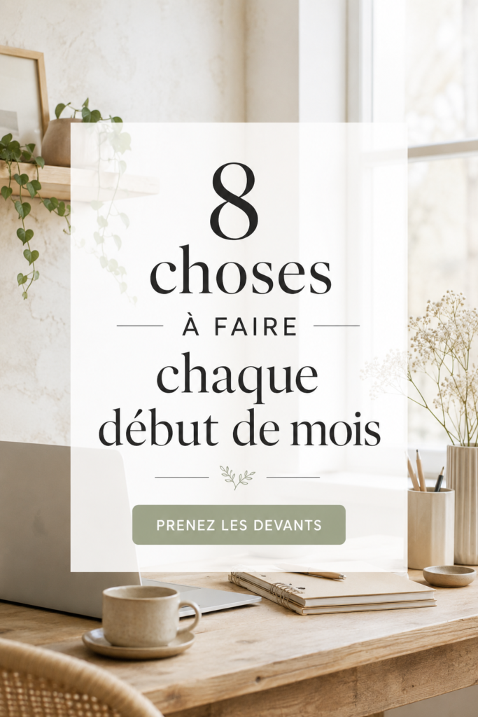 8 gestes pratiques pour bien commencer le mois