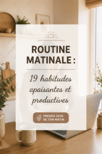 Femme profitant d'une routine matinale relaxante avec une tasse de thé