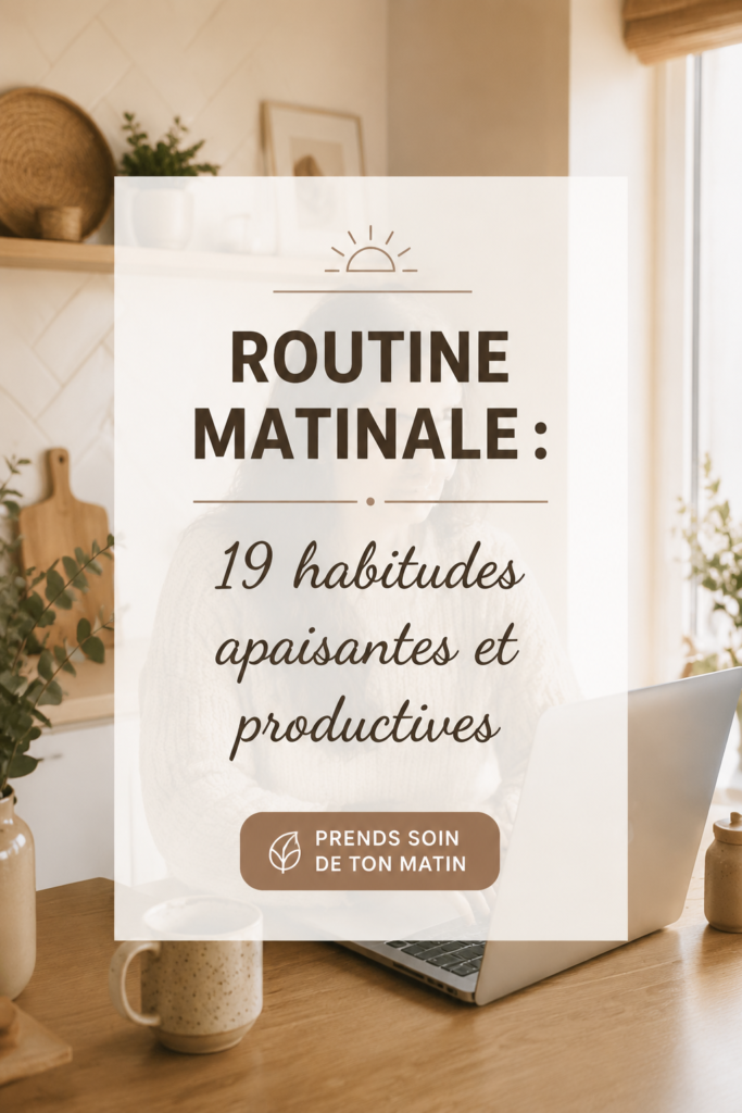 Femme profitant d'une routine matinale relaxante avec une tasse de thé