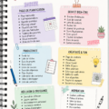 Exemple de mise en page colorée et organisée d'un Bullet Journal.