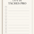 Illustration d'une femme écrivant une liste de tâches sur un carnet, représentant l'organisation et la productivité.
