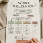 Femme utilisant un calendrier pour organiser son temps de manière efficace.