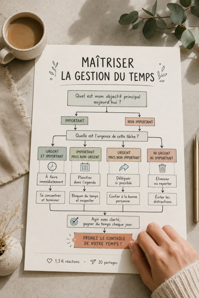 Femme utilisant un calendrier pour organiser son temps de manière efficace.