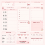 Modèle de planificateur kawaii esthétique pour étudier