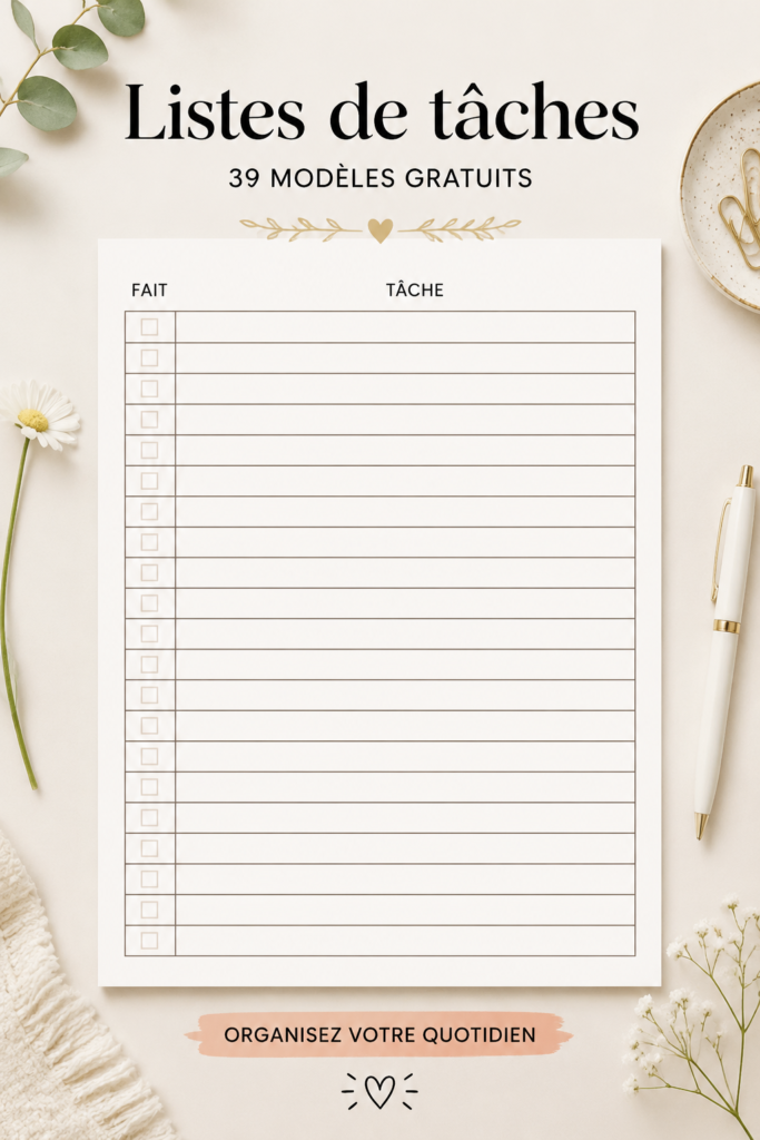 Des modèles de to-do lists colorés à imprimer, parfaits pour organiser vos tâches quotidiennes.