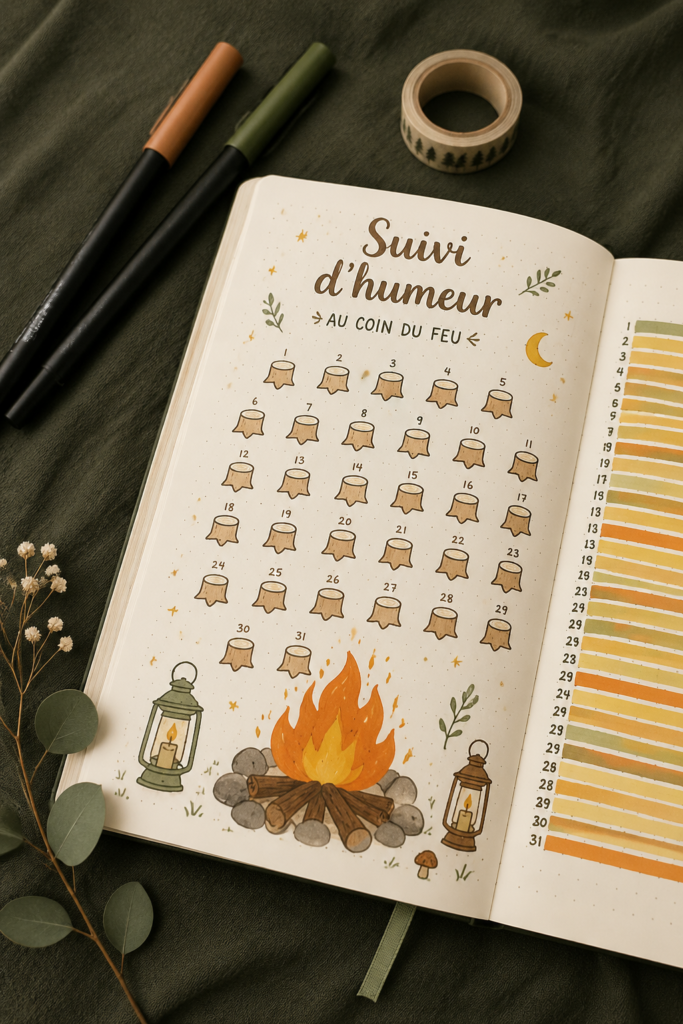 Capture d'écran de l'application Campfire montrant un tracker d'humeur