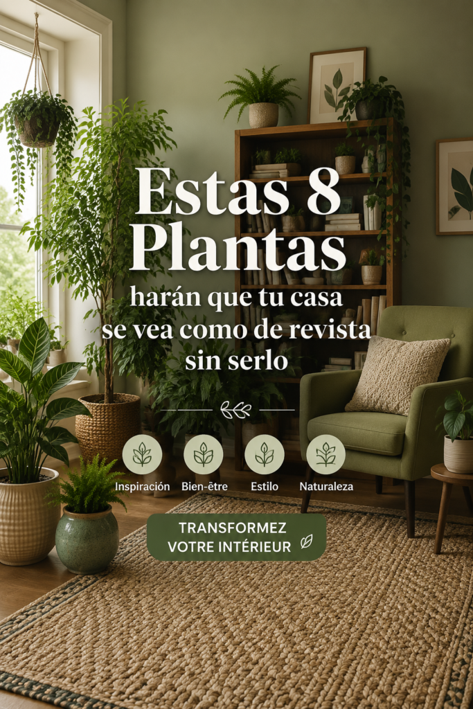 Intérieur de maison lumineux avec des plantes variées qui apportent du style