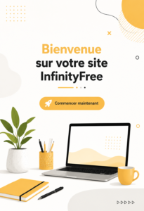 Capture d'écran de l'interface d'InfinityFree montrant les fonctionnalités disponibles pour créer un site web.