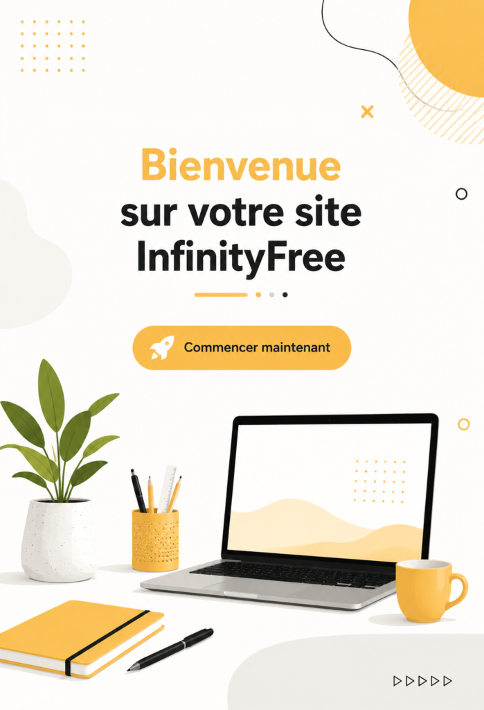 Capture d'écran de l'interface d'InfinityFree montrant les fonctionnalités disponibles pour créer un site web.