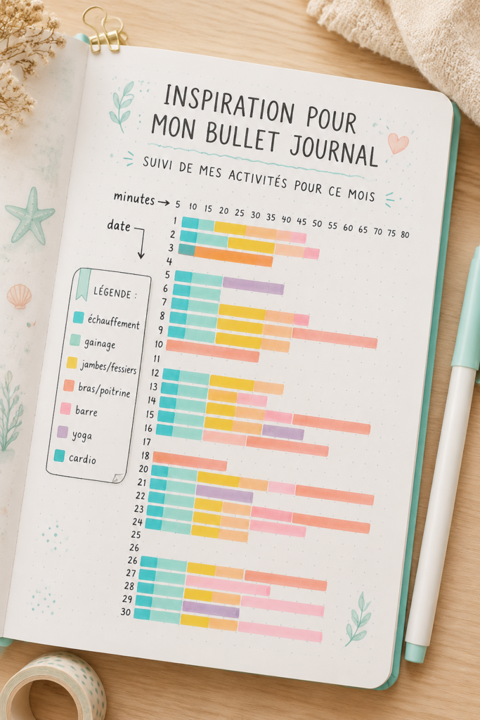 Bullets journaux colorés avec des mises en page créatives