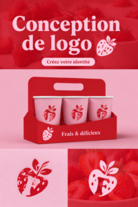 Logo coloré et moderne illustrant la créativité et l'identité de marque.