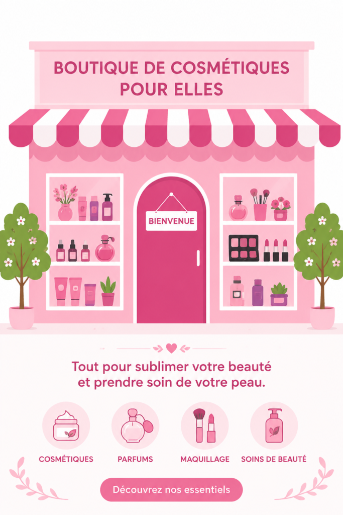 Produits de beauté pour le soin de la peau sur une coiffeuse en bois
