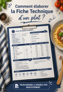 Fiche technique de recette avec des ingrédients et instructions