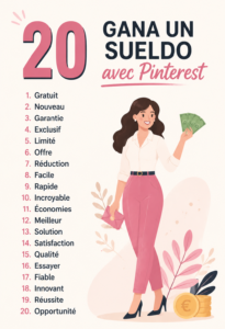 Une femme souriante travaillant sur son compte Pinterest pour générer des revenus.