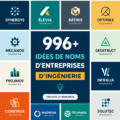 Idées de noms d'entreprise d'ingénierie sur un tableau blanc