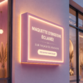 Enseigne lumineuse d'un magasin avec un éclairage attractif pour attirer les clients.