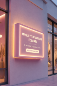 Enseigne lumineuse d'un magasin avec un éclairage attractif pour attirer les clients.