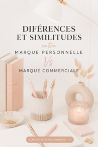 Illustration d'une femme réfléchissant à sa marque personnelle et commerciale.