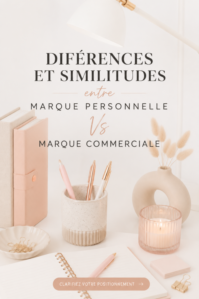 Illustration d'une femme réfléchissant à sa marque personnelle et commerciale.