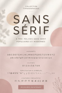 Exemple de typographies sans sérif sur un fond coloré