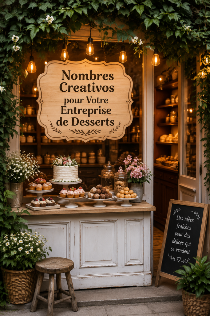 Exemples de noms créatifs pour une entreprise de desserts