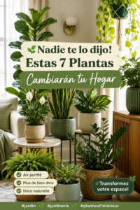 Plantes d'intérieur en pot sur une table dans un salon chaleureux.