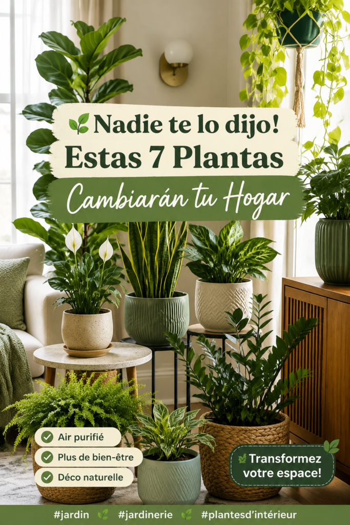 Plantes d'intérieur en pot sur une table dans un salon chaleureux.