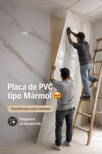 Plaque PVC effet marbre dans un intérieur moderne.