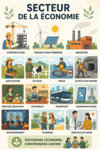 Image représentant le secteur économique avec des graphiques et des tendances.
