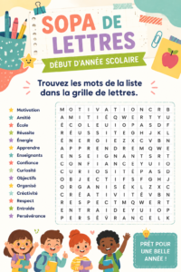 Jeune élève travaillant sur une feuille d'activités de lettres pour la rentrée scolaire.